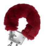 Furry Metal Hand Cuffs - Red - obrazek 6