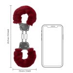 Furry Metal Hand Cuffs - Red - obrazek 8