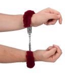 Furry Metal Hand Cuffs - Red - obrazek 9