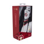 Milan Collection - Collar with Leash - Black/Red - obrazek 2