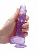 6"" / 15 cm Realistic Dildo With Balls - Purple - obrazek 7