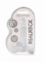 6"" / 15 cm Realistic Dildo With Balls - Transparent - obrazek 2