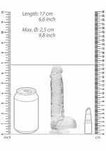 6"" / 15 cm Realistic Dildo With Balls - Transparent - obrazek 3