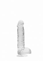 6"" / 15 cm Realistic Dildo With Balls - Transparent - obrazek 4