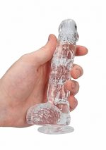 6"" / 15 cm Realistic Dildo With Balls - Transparent - obrazek 7