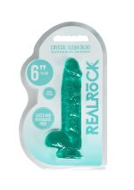 6"""" / 15 cm Realistic Dildo With Balls - Turquoise - obrazek 2