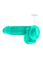 6"""" / 15 cm Realistic Dildo With Balls - Turquoise - obrazek 3
