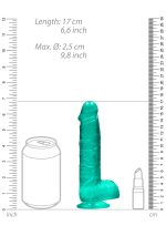 6"""" / 15 cm Realistic Dildo With Balls - Turquoise - obrazek 4