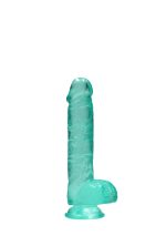 6"""" / 15 cm Realistic Dildo With Balls - Turquoise - obrazek 5