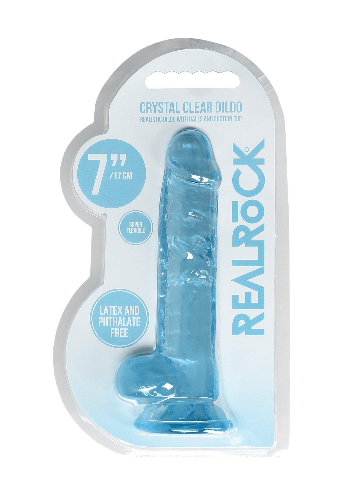 36-REA091BLU Realistic Dildo with Balls - 7""""/ 19 cm - obrazek 1