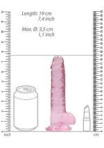 7"" / 18 cm Realistic Dildo With Balls - Pink - obrazek 3
