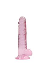 7"" / 18 cm Realistic Dildo With Balls - Pink - obrazek 4
