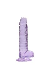 7"" / 18 cm Realistic Dildo With Balls - Purple - obrazek 4