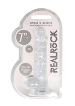 7"" / 18 cm Realistic Dildo With Balls - Transparent - obrazek 2
