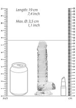 7"" / 18 cm Realistic Dildo With Balls - Transparent - obrazek 3
