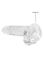 7"" / 18 cm Realistic Dildo With Balls - Transparent - obrazek 5