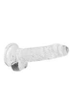 7"" / 18 cm Realistic Dildo With Balls - Transparent - obrazek 6
