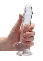 7"" / 18 cm Realistic Dildo With Balls - Transparent - obrazek 7