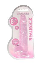 8"" / 20 cm Realistic Dildo With Balls - Pink - obrazek 2