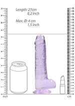 8"" / 20 cm Realistic Dildo With Balls - Purple - obrazek 3