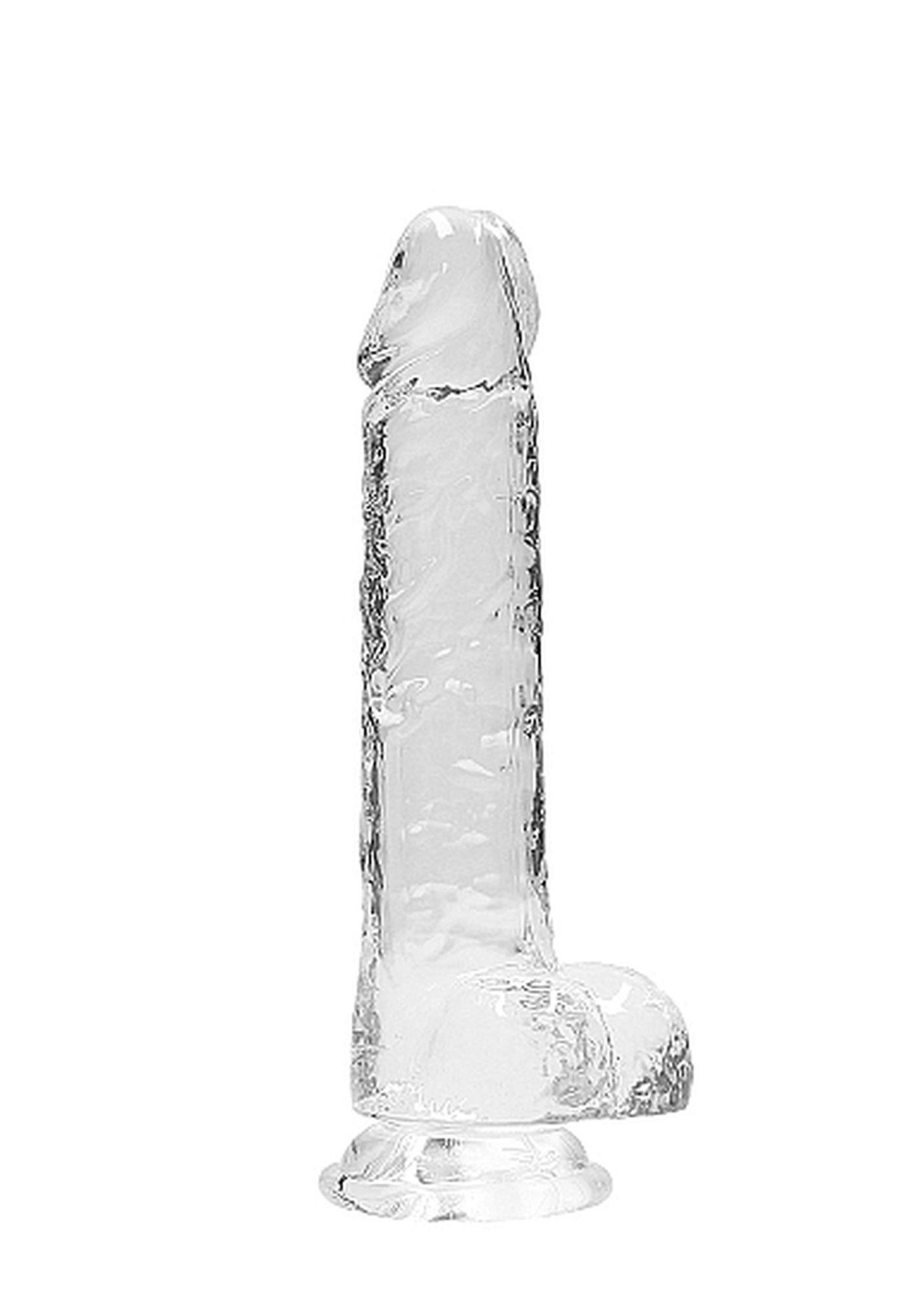 36-REA092TRA 8"" / 20 cm Realistic Dildo With Balls - Transparent - obrazek 1