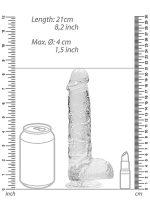 8"" / 20 cm Realistic Dildo With Balls - Transparent - obrazek 3