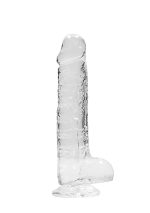 8"" / 20 cm Realistic Dildo With Balls - Transparent - obrazek 4