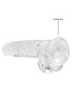 8"" / 20 cm Realistic Dildo With Balls - Transparent - obrazek 5