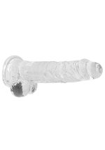 8"" / 20 cm Realistic Dildo With Balls - Transparent - obrazek 6