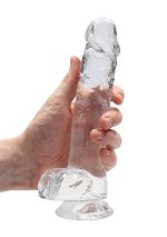 8"" / 20 cm Realistic Dildo With Balls - Transparent - obrazek 7