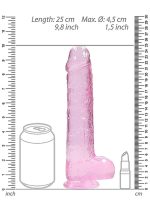 9"" / 23 cm Realistic Dildo With Balls - Pink - obrazek 3