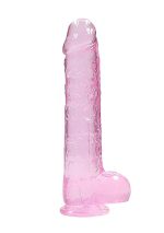 9"" / 23 cm Realistic Dildo With Balls - Pink - obrazek 4