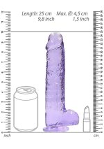 9"" / 23 cm Realistic Dildo With Balls - Purple - obrazek 3