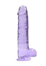 9"" / 23 cm Realistic Dildo With Balls - Purple - obrazek 4