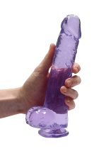9"" / 23 cm Realistic Dildo With Balls - Purple - obrazek 7