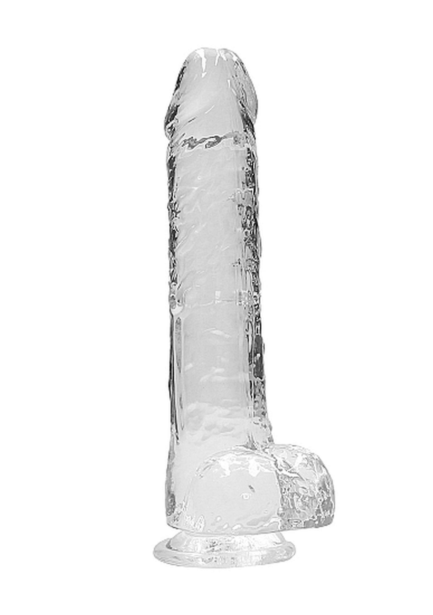 36-REA093TRA 9"" / 23 cm Realistic Dildo With Balls - Transparent - obrazek 1