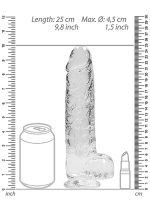 9"" / 23 cm Realistic Dildo With Balls - Transparent - obrazek 3