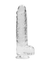 9"" / 23 cm Realistic Dildo With Balls - Transparent - obrazek 4