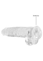 9"" / 23 cm Realistic Dildo With Balls - Transparent - obrazek 5