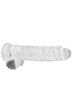 9"" / 23 cm Realistic Dildo With Balls - Transparent - obrazek 6