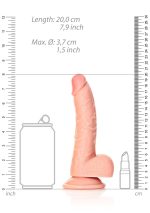 Curved Realistic Dildo Balls Suction Cup - 7""""/ 18 cm - obrazek 7