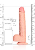 Straight Realistic Dildo Balls Suction Cup - 10""""/ 25,5 cm - obrazek 7