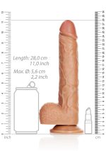 Straight Realistic Dildo Balls Suction Cup - 10""""/ 25,5 cm - obrazek 7