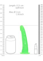 Slim Realistic Dildo with Suction Cup - Glow in the Dark - 6'' / 15,5 cm - obrazek 4