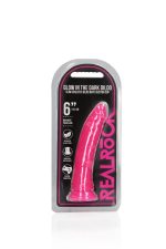 Slim Realistic Dildo with Suction Cup - Glow in the Dark - 6'' / 15,5 cm - obrazek 2
