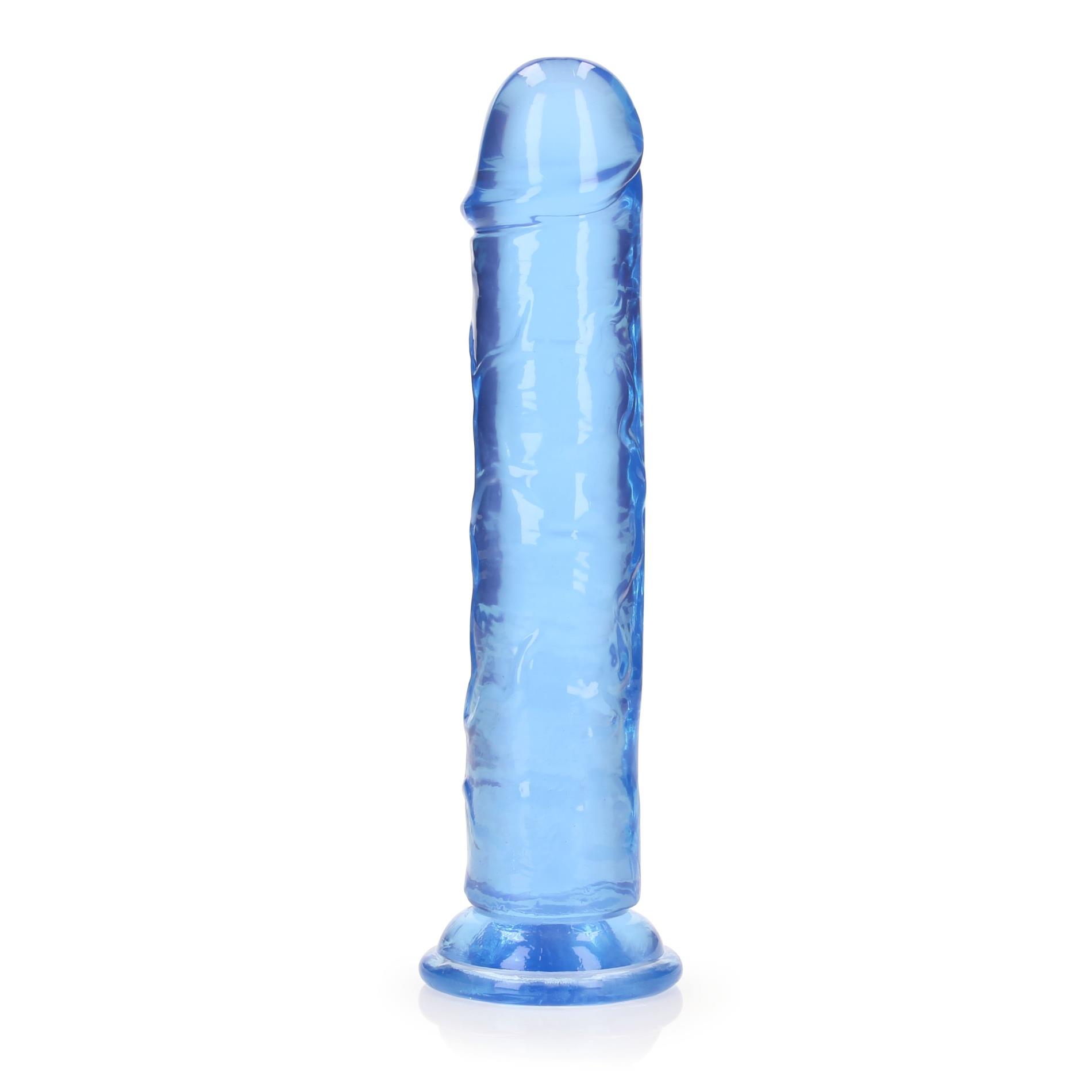 36-REA153BLU1 Straight Realistic Dildo with Suction Cup - 8'' / 20 - obrazek 1