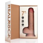 Vibrating Regular Straight Cock with Balls - 7" / 18 cm - Flesh - obrazek 4