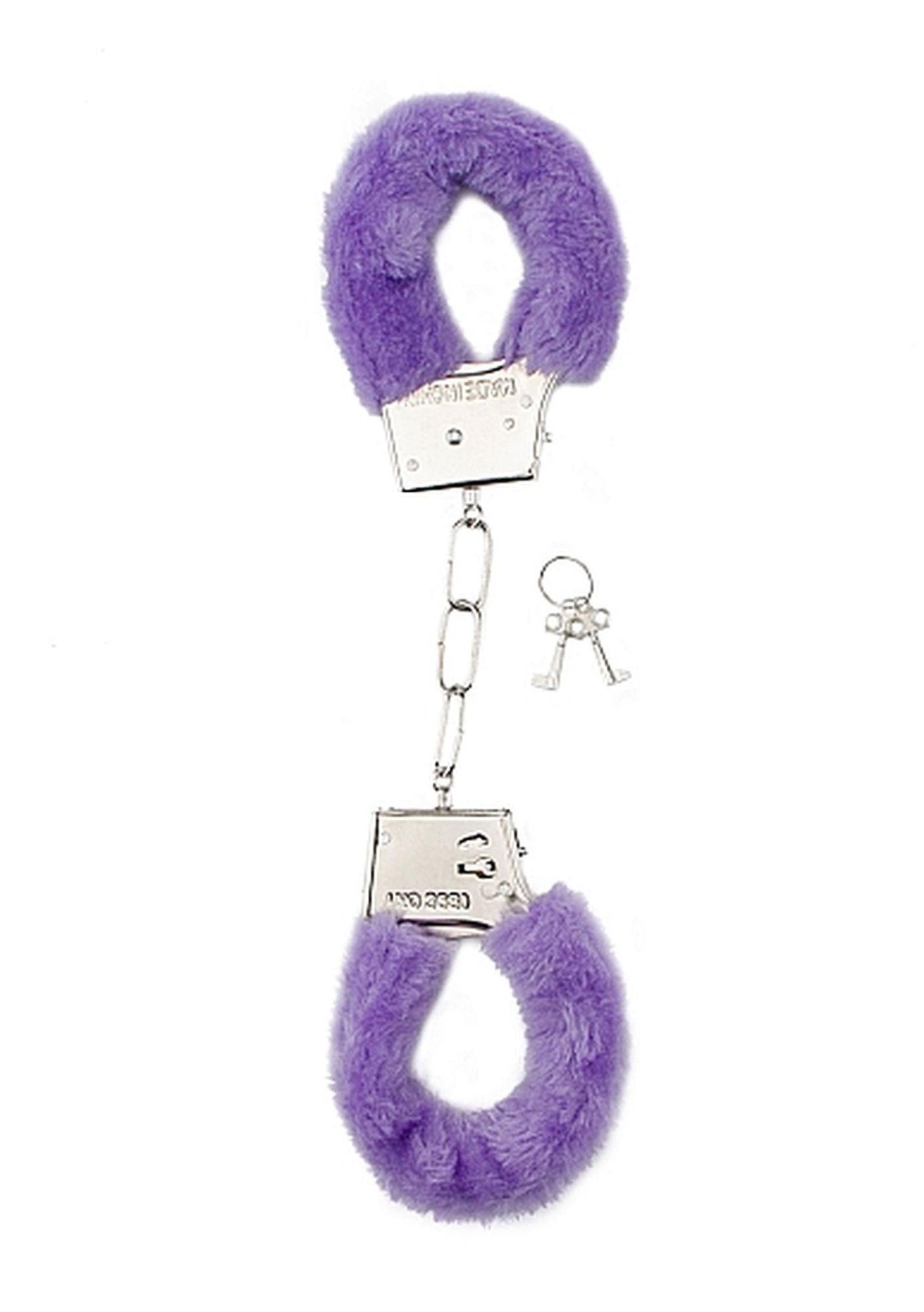 36-SHT255PUR Furry Handcuffs - Purple - obrazek 1