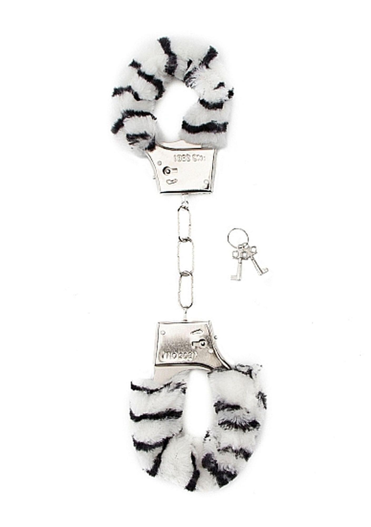 36-SHT255ZEB Furry Handcuffs - Zebra - obrazek 1