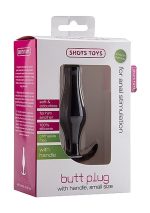 Butt Plug with Handle - Small - Black - obrazek 4